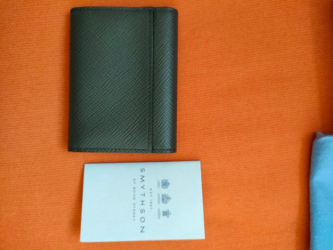 【新品】SMYTHSON 三つ折りカードケース ケース付き 黒 レザー