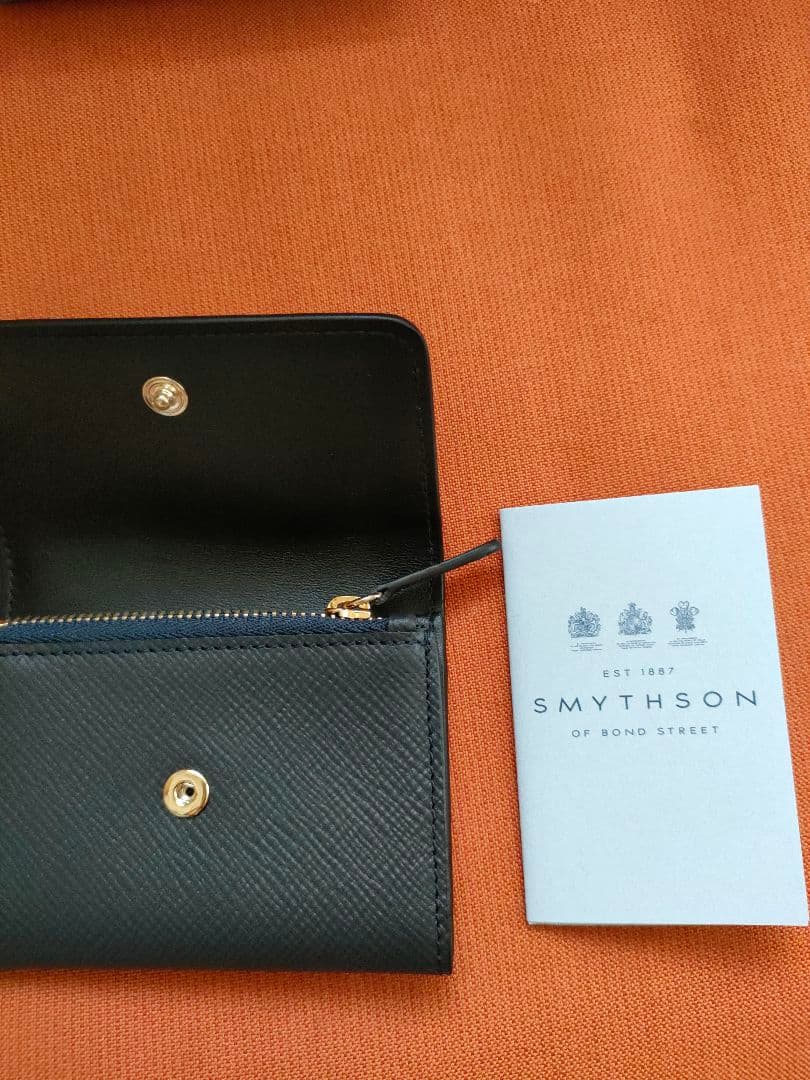 【新品】SMYTHSON 三つ折りカードケース ケース付き 黒 レザー