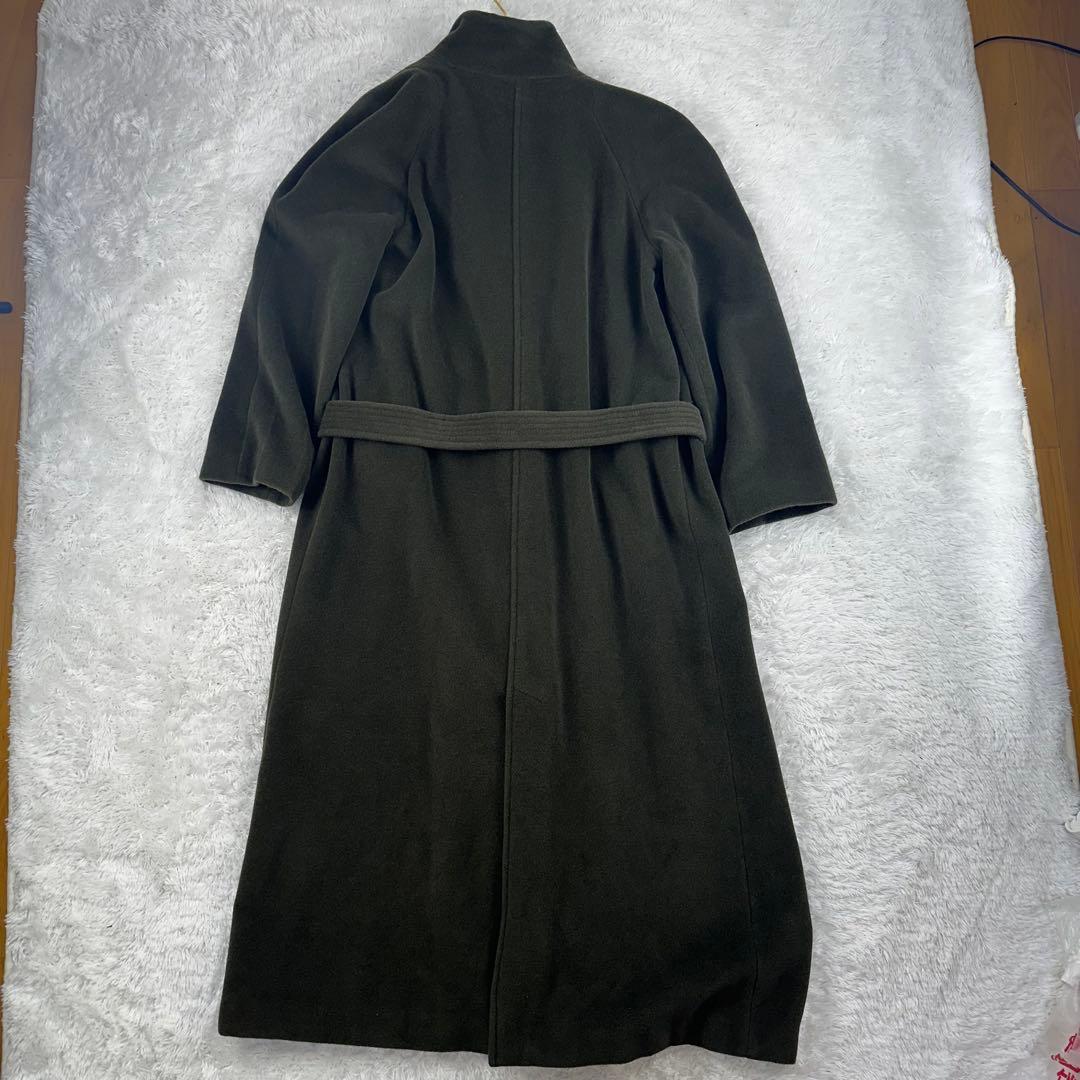 アルマーニコレツォーニ　ロングコート　カシミア混　アンゴラ　マキシ　XL 緑