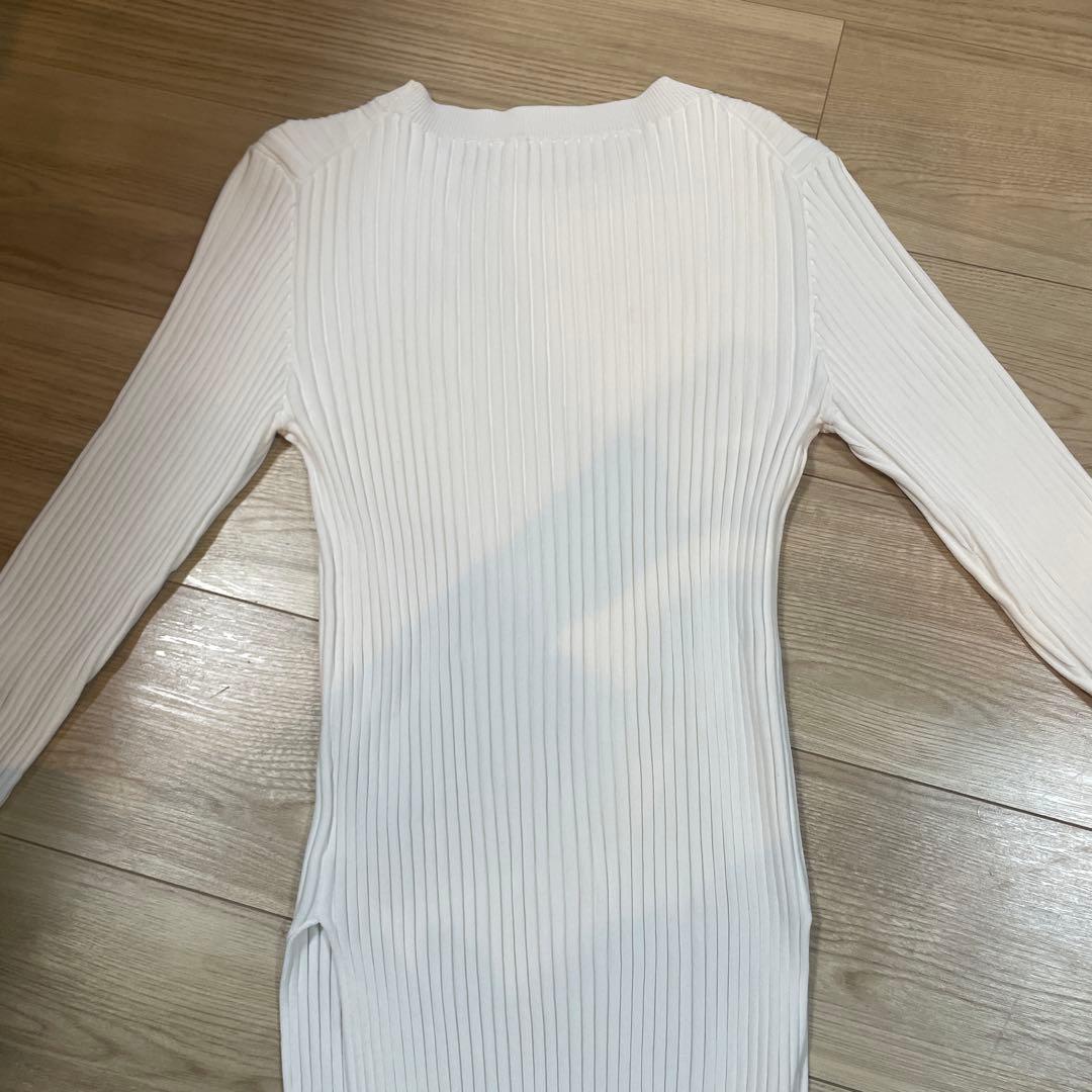 【LE PHIL】ワイドリブロングスリーブニット（白）