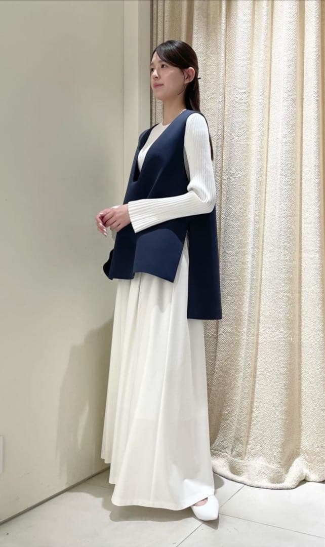 【LE PHIL】ワイドリブロングスリーブニット（白）