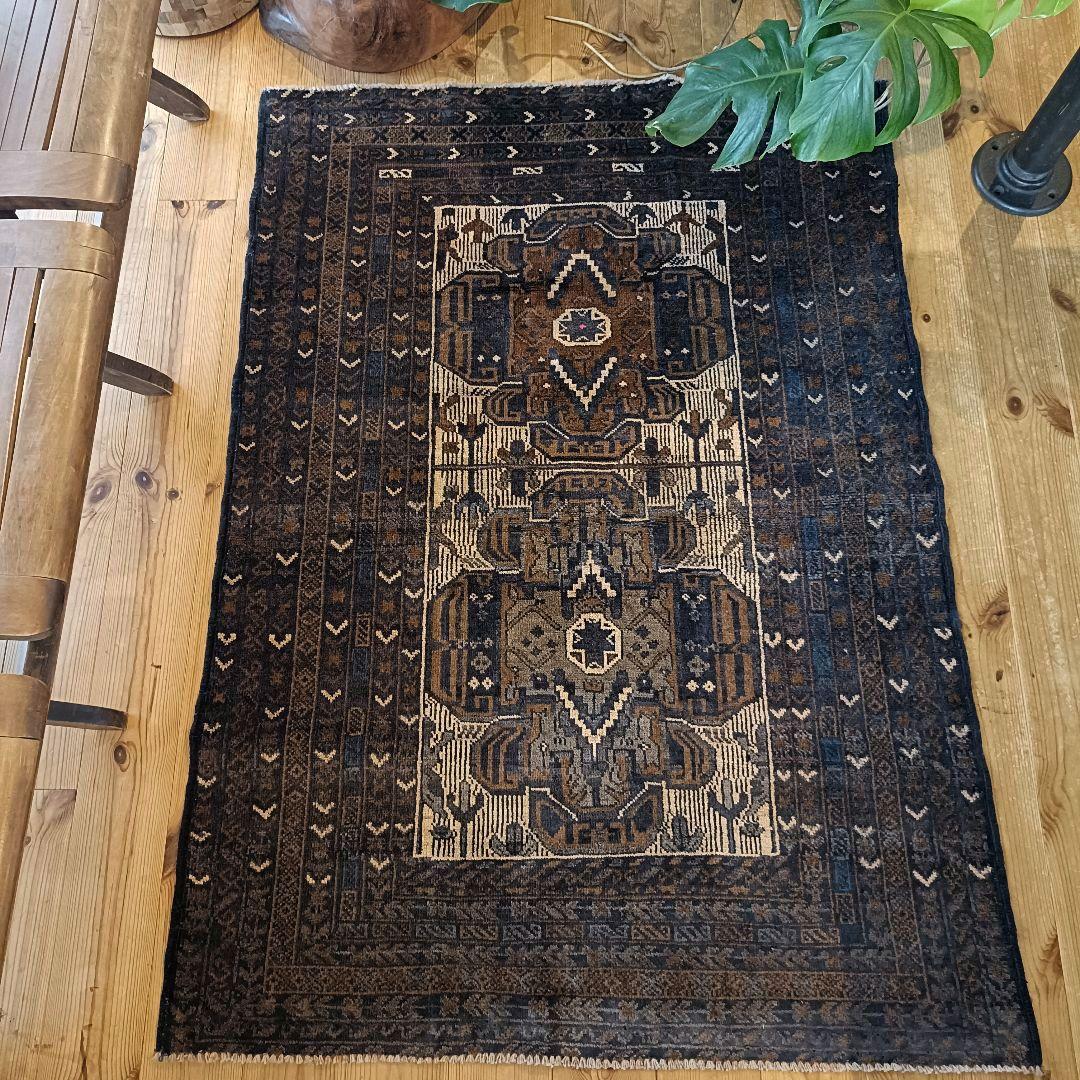 【※値下げご依頼】 アフガンラグ　ヴィンテージラグ トライバルラグ