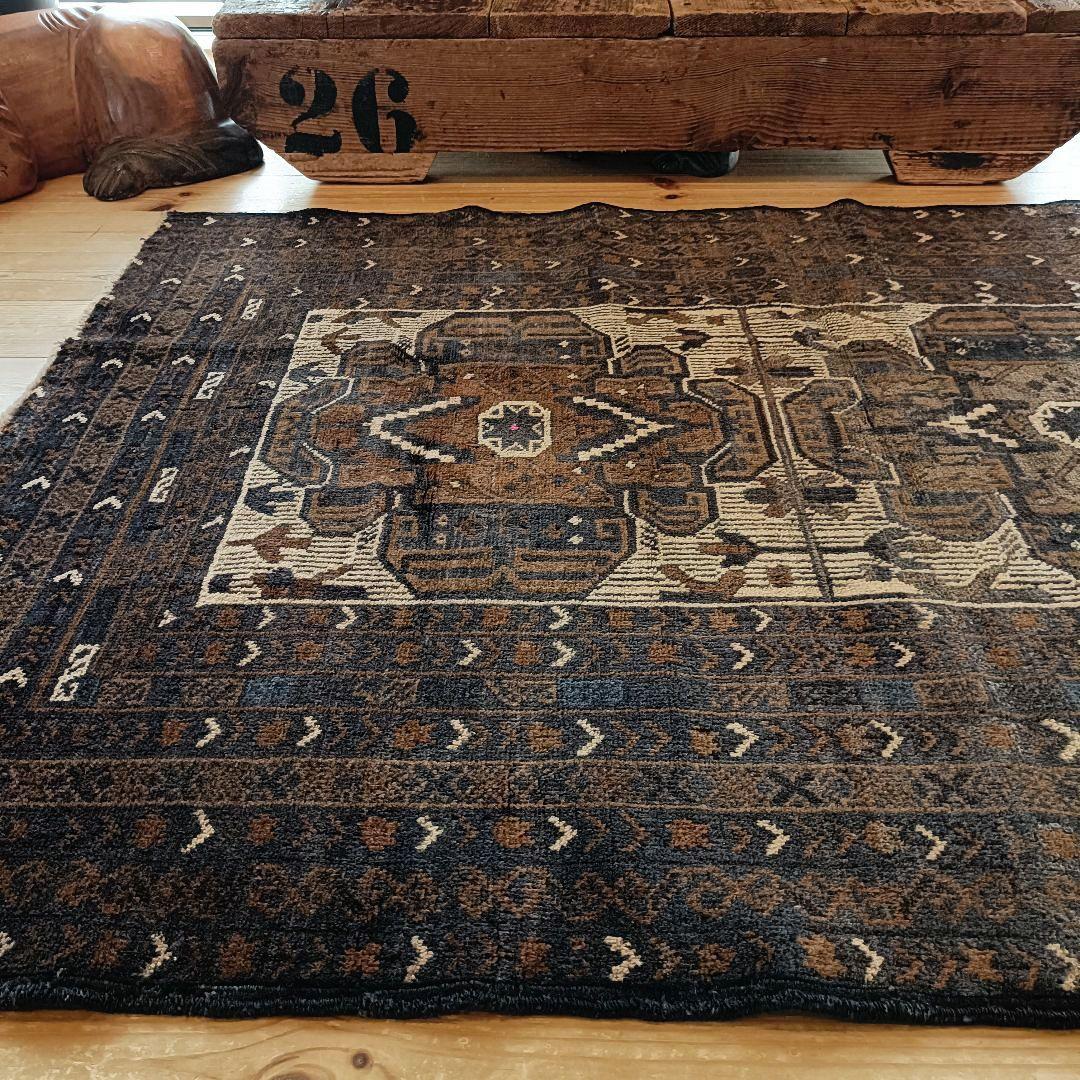 【※値下げご依頼】 アフガンラグ　ヴィンテージラグ トライバルラグ