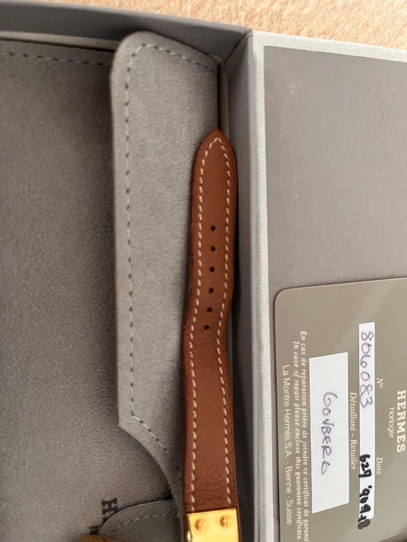 HERMES Goverre ブラウンレザー 時計