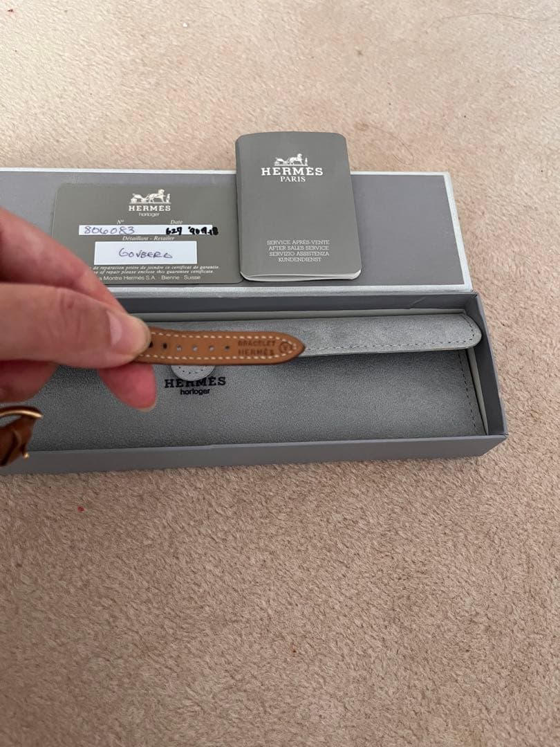 HERMES Goverre ブラウンレザー 時計