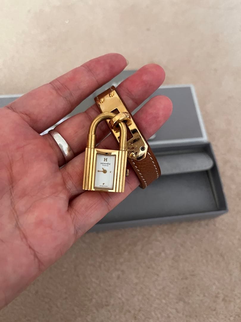 HERMES Goverre ブラウンレザー 時計