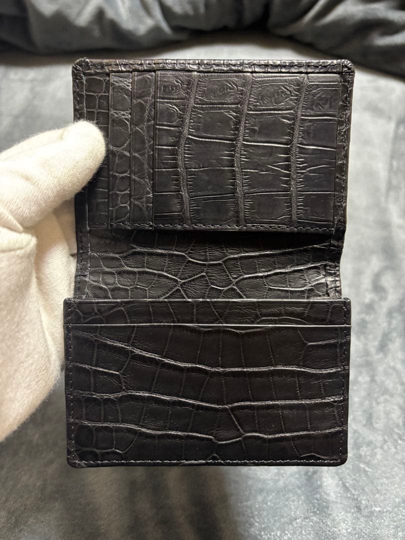 最終価格　TOKYO CROCODILE マットクロコ　無双　縦取り　名刺入れ