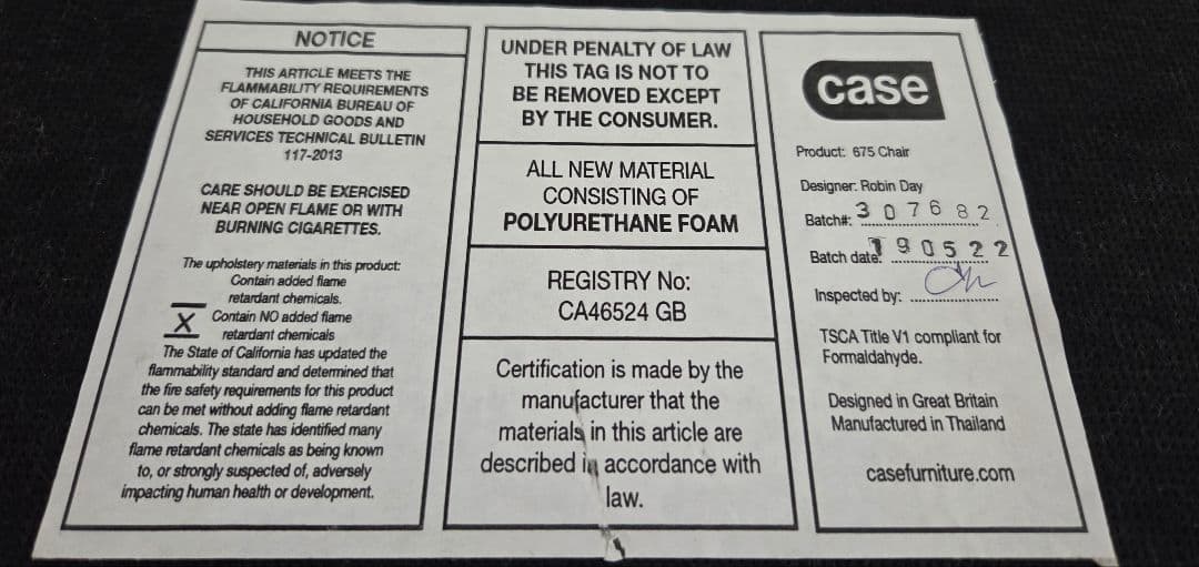 【ぶんた様】Case Furniture 675チェア