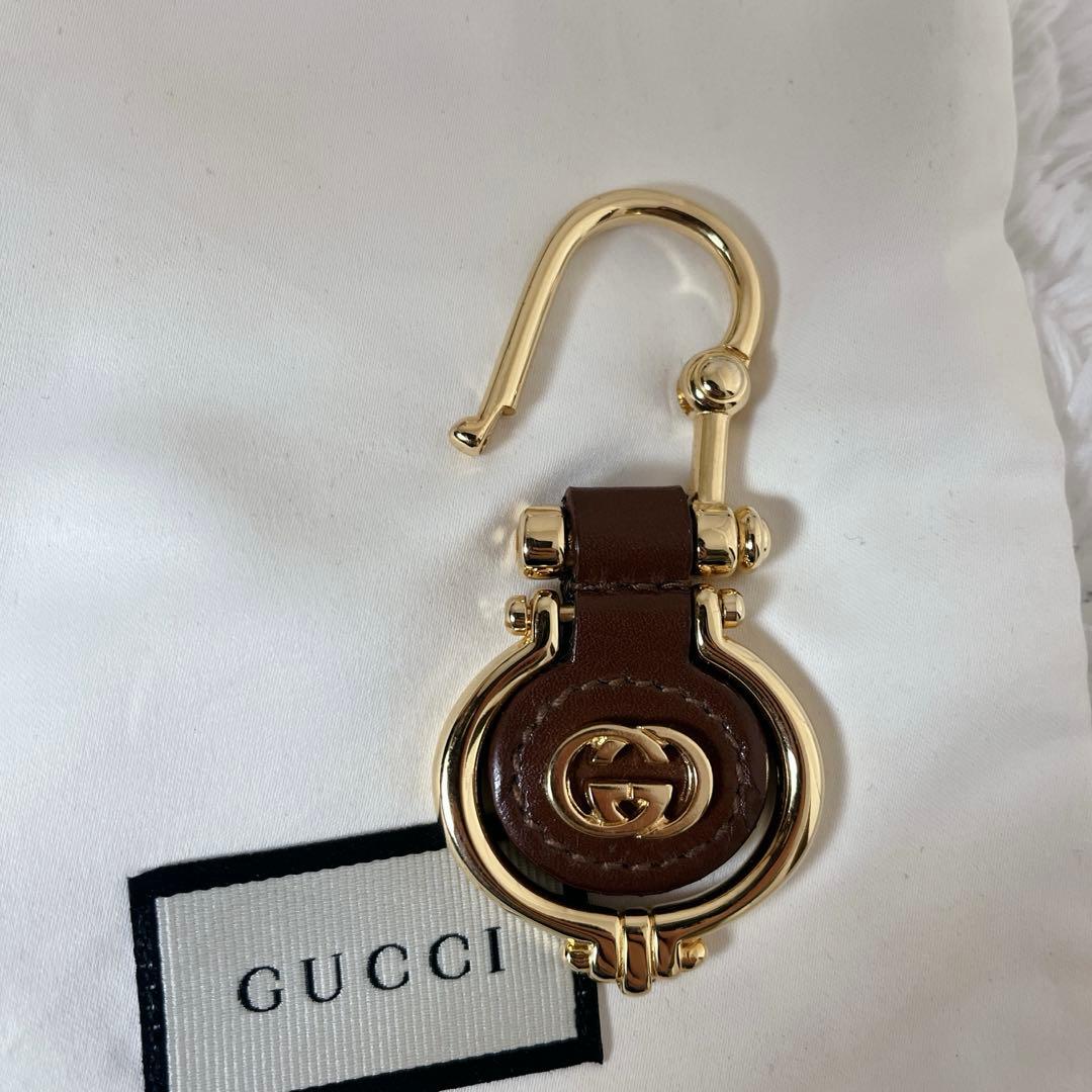 【未使用級】GUCCI グッチ キーホルダー カラビナ 本革