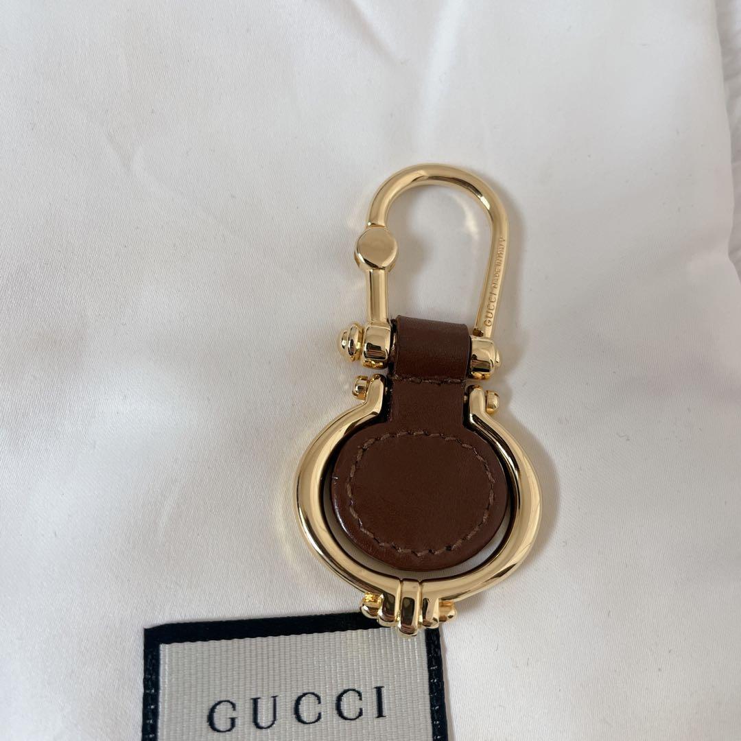 【未使用級】GUCCI グッチ キーホルダー カラビナ 本革