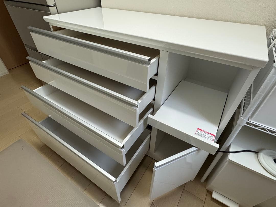 【超美品】ニトリ、レジューム、キッチンカウンター、食器棚、カウンター収納棚