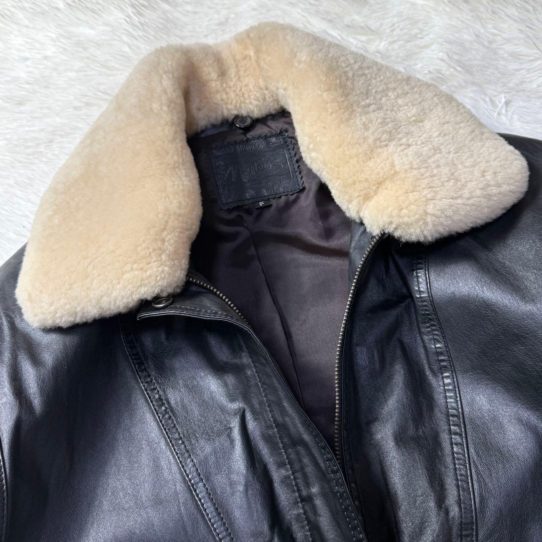 【極美品】90s G-1 ブラックレザー フライトジャケット F 襟ボア・牛革