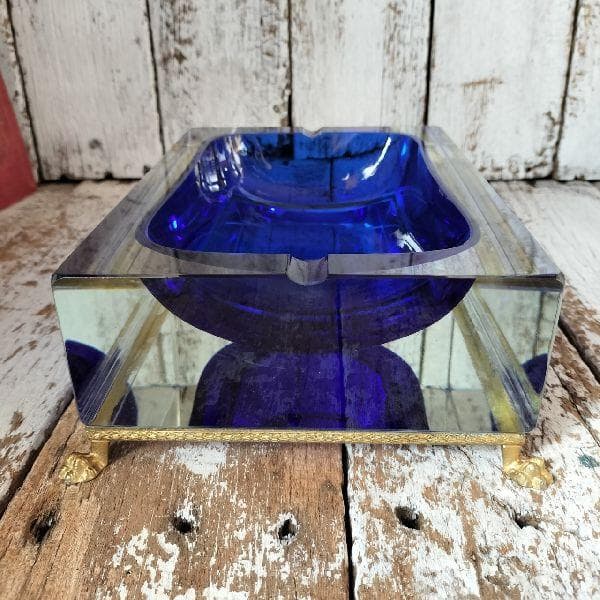 イタリア ヴィンテージ 作家物 サイン ムラーノ ガラス ベネチアングラス灰皿