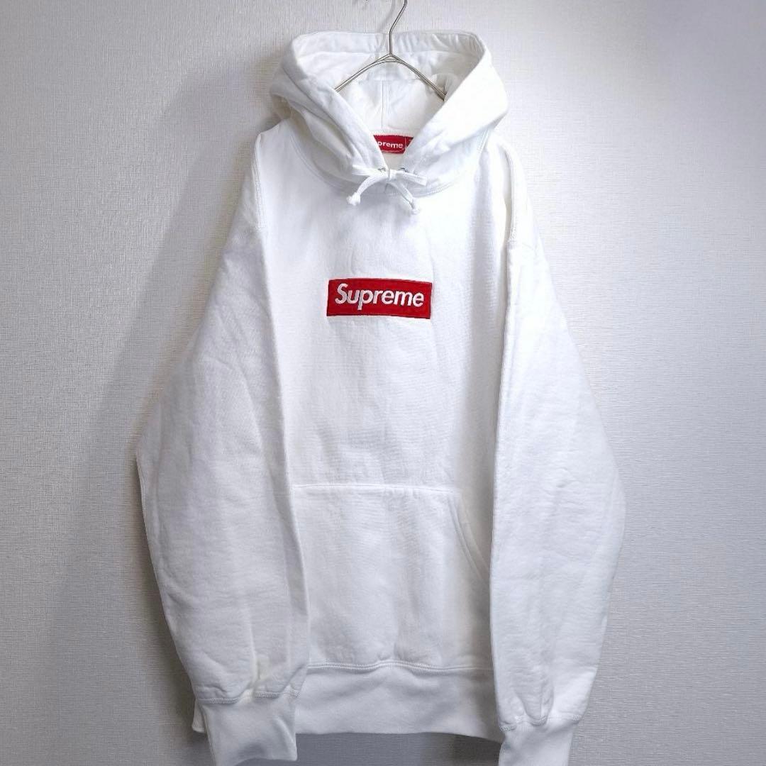 Supreme 21FW ボックスロゴ パーカー 白 M