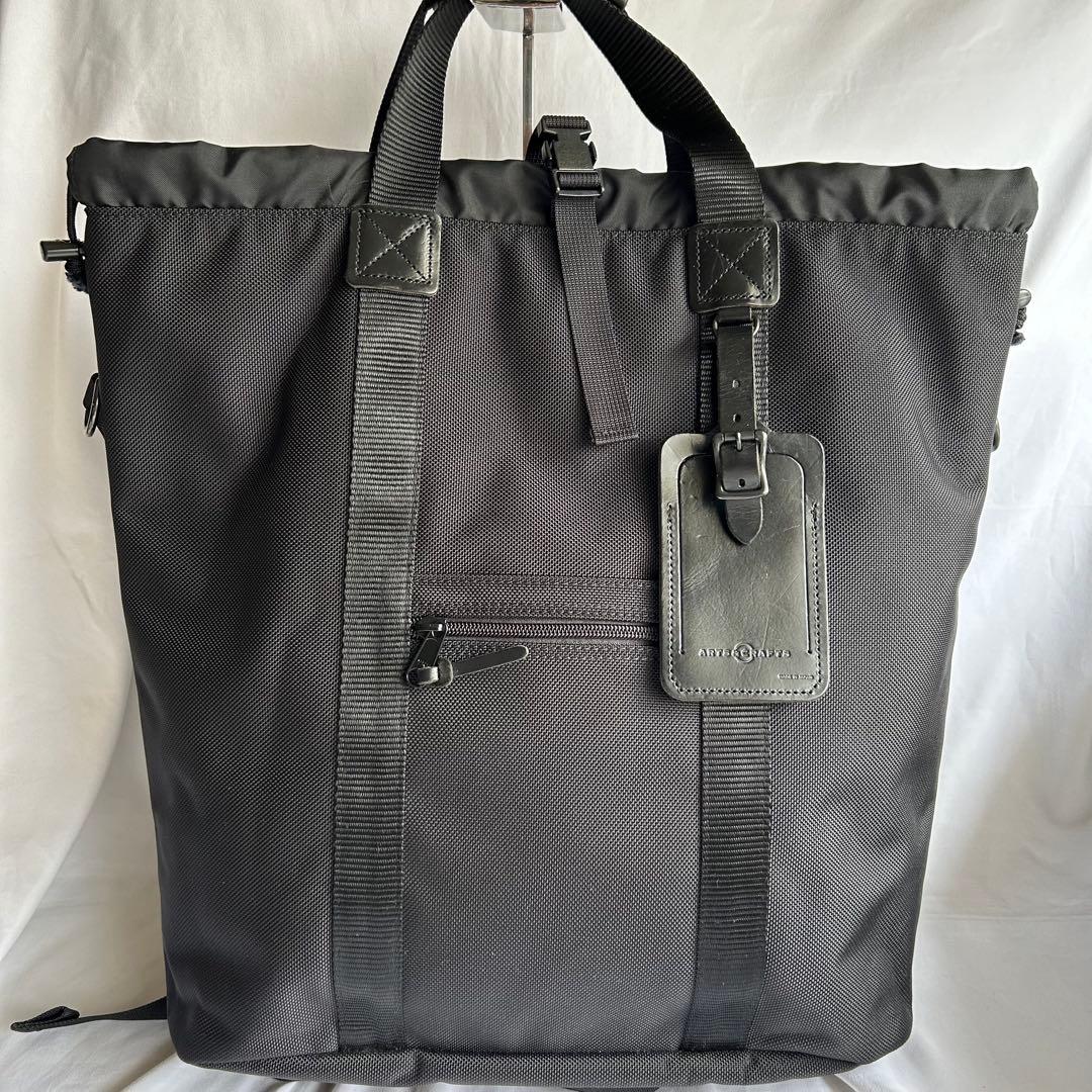 【美品】アーツアンドクラフツ ダブルシックスナイロン 3way トートバッグ　黒