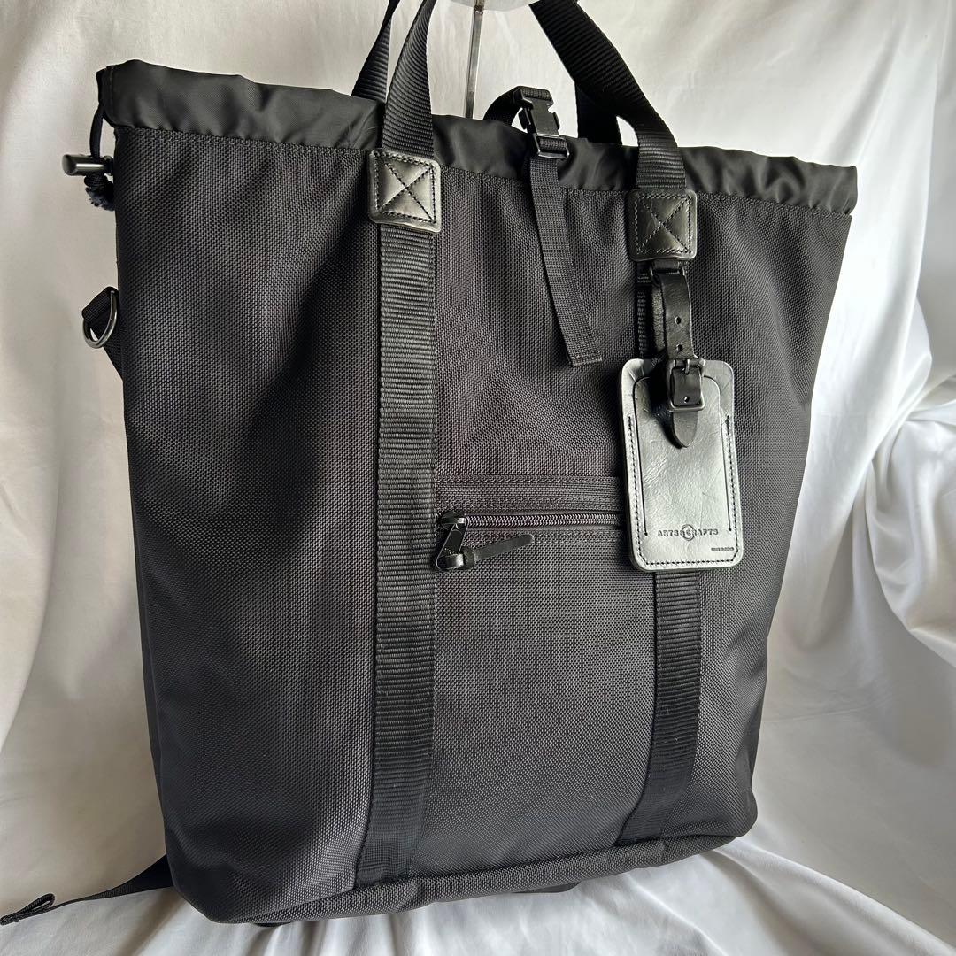 【美品】アーツアンドクラフツ ダブルシックスナイロン 3way トートバッグ　黒