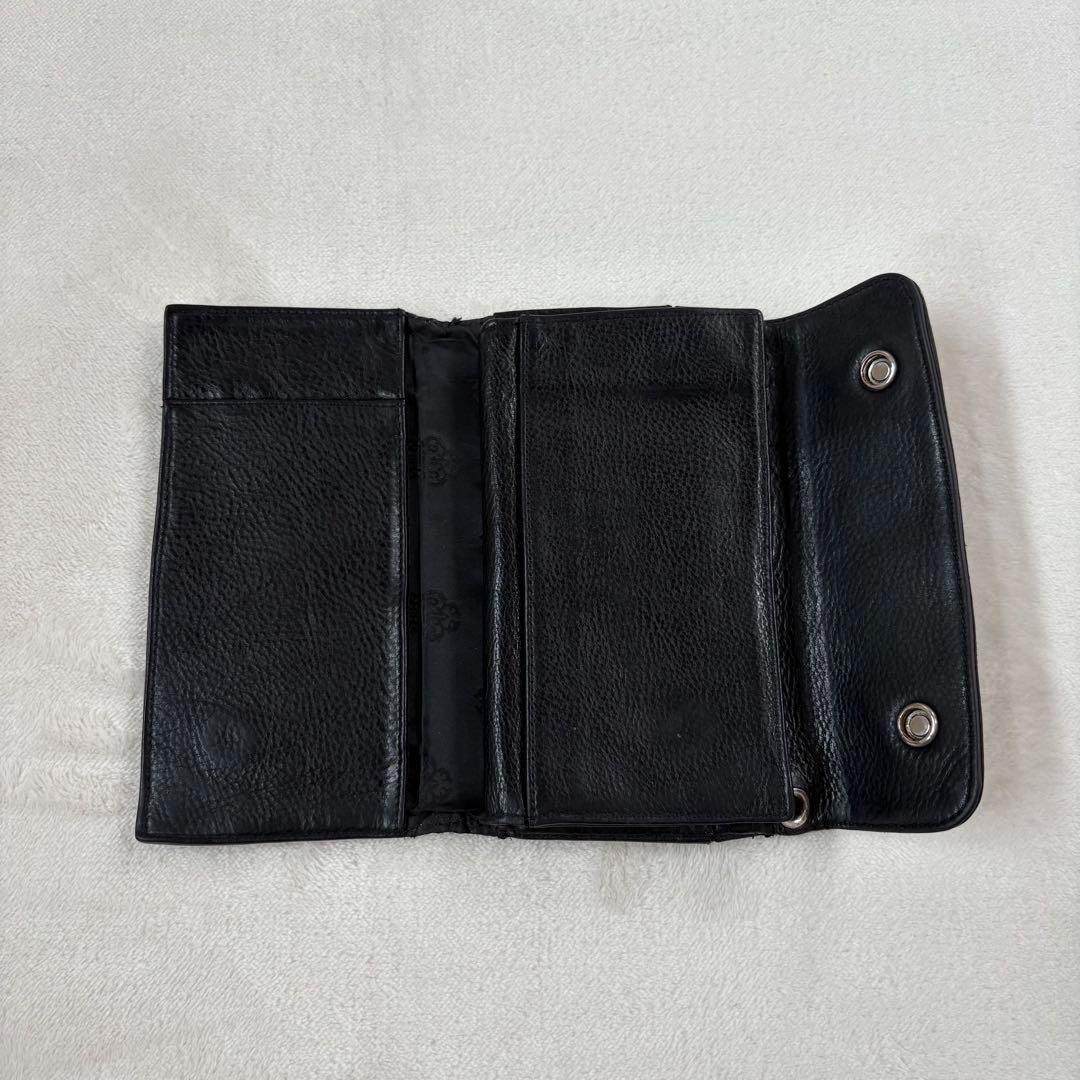 CHROME HEARTS WAVE ダガー　レザーウォレット　長財布　ブラック