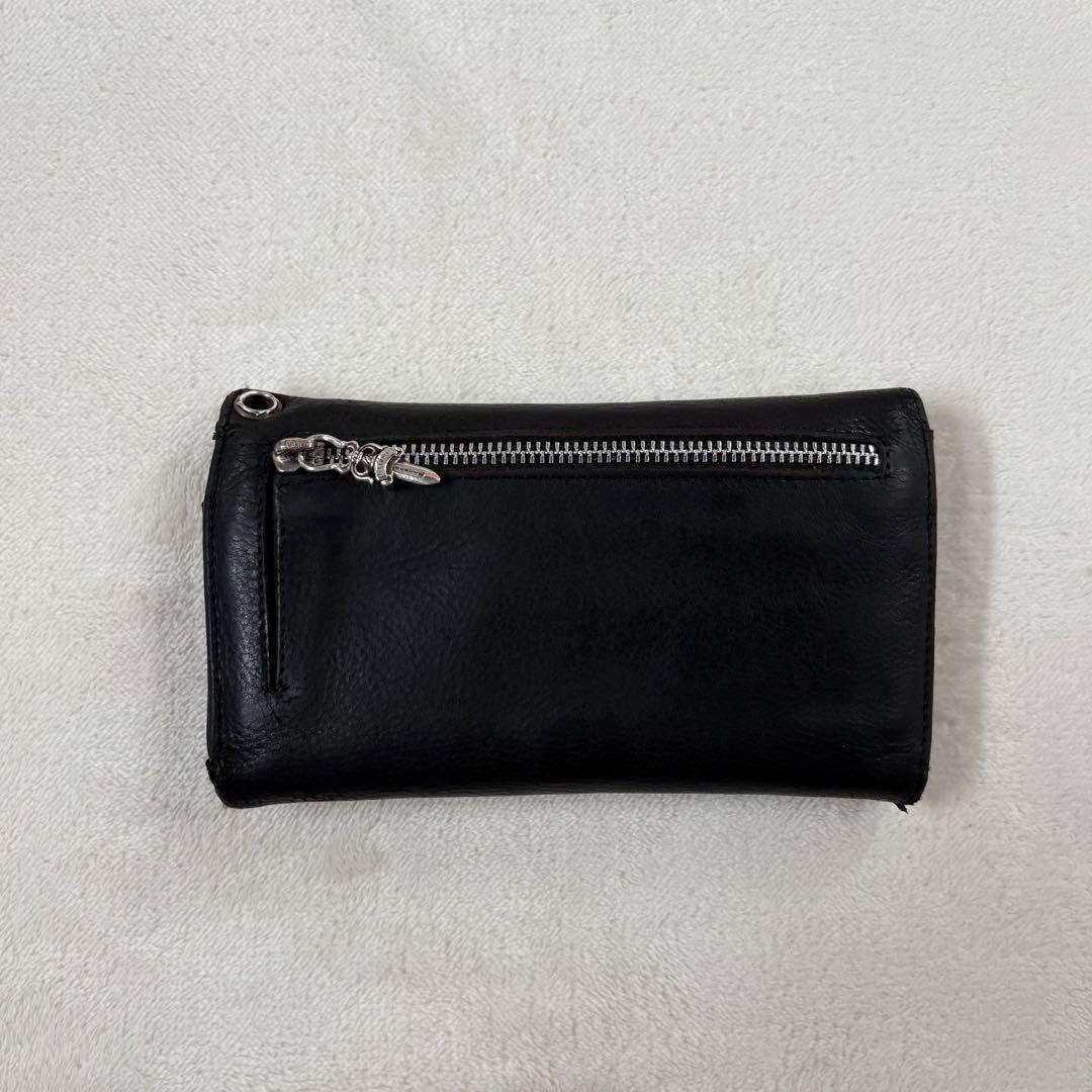 CHROME HEARTS WAVE ダガー　レザーウォレット　長財布　ブラック
