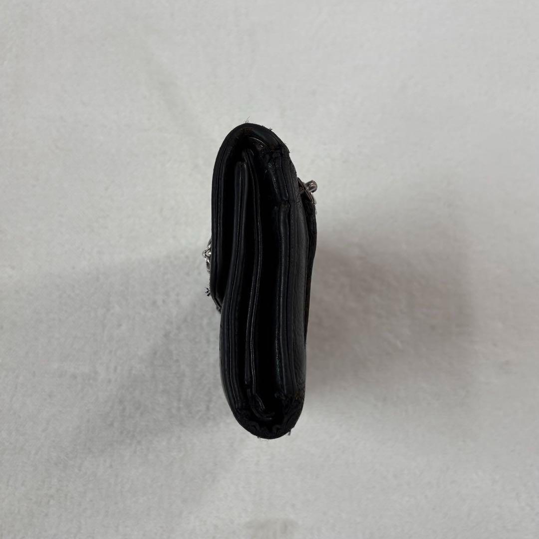 CHROME HEARTS WAVE ダガー　レザーウォレット　長財布　ブラック