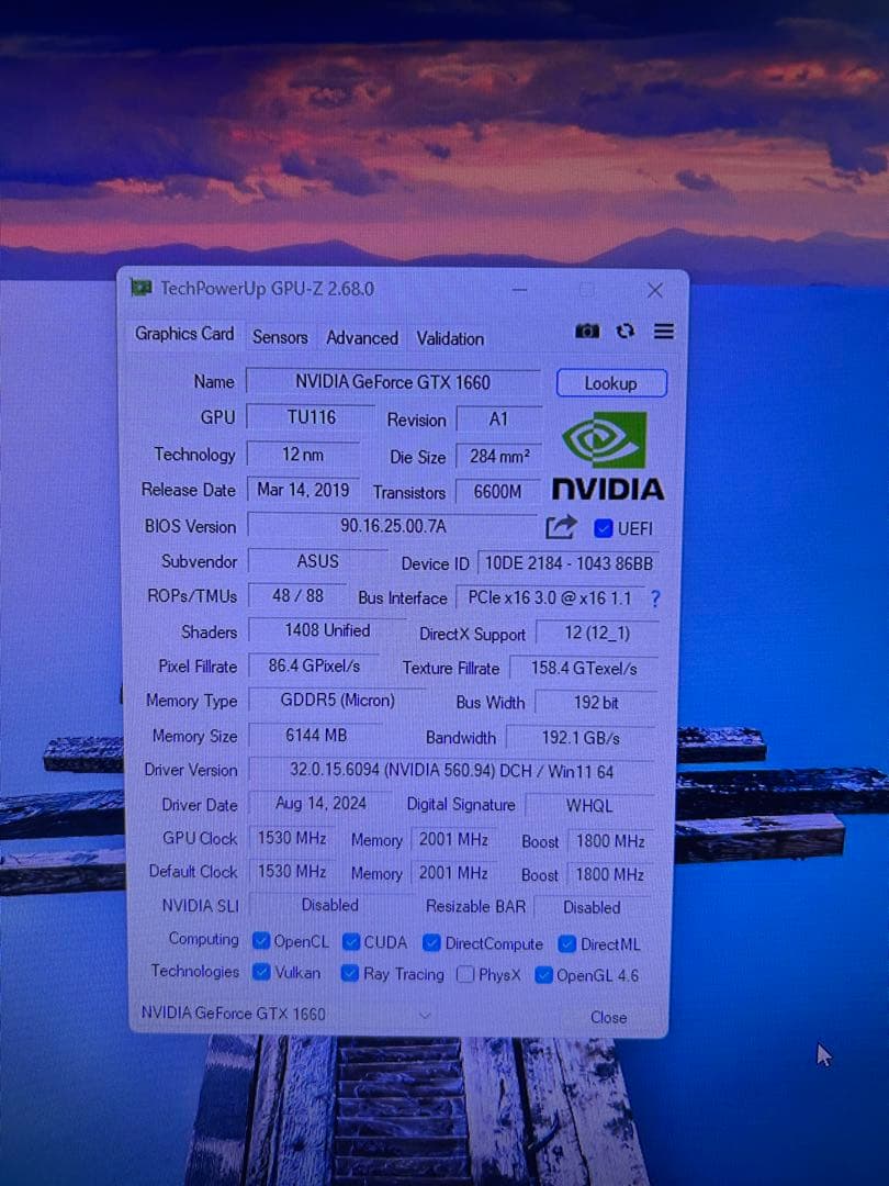 ASUS GTX1660 6GB ゲーミングPC グラボ　自作PC