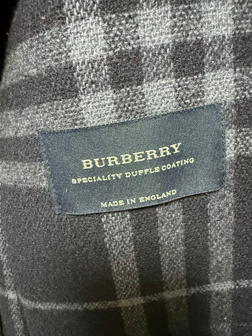 バーバリー　ネイビー系チェック ダッフルコート