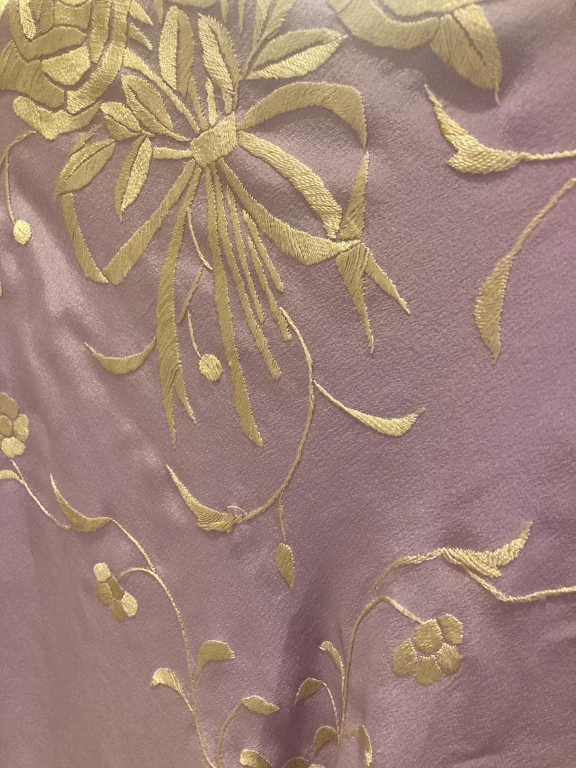 【新品・未使用】フラメンコ マントン ラベンダー・ゴールド 110cm