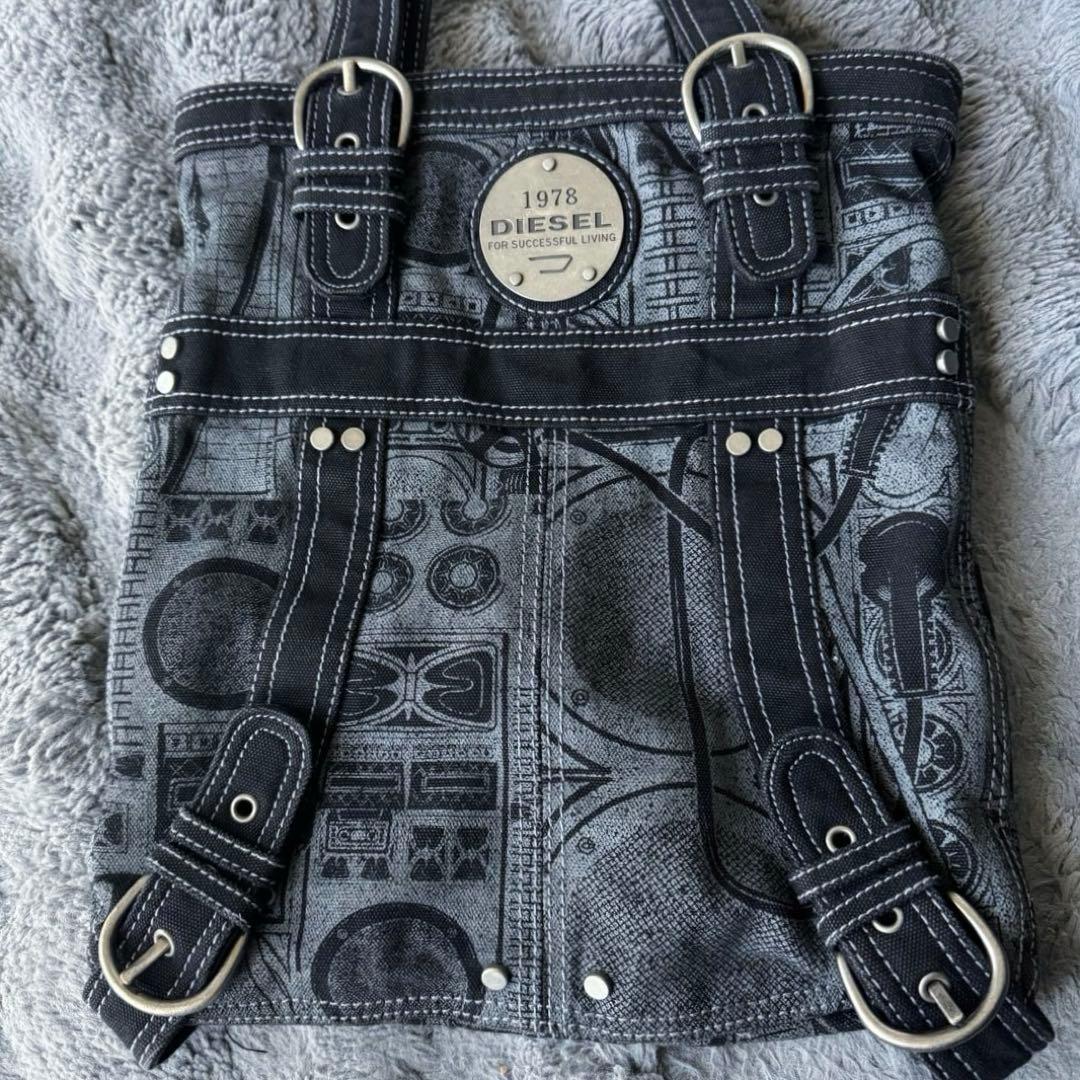 バッグ DIESEL 00s tote bag Y2K ash gray l