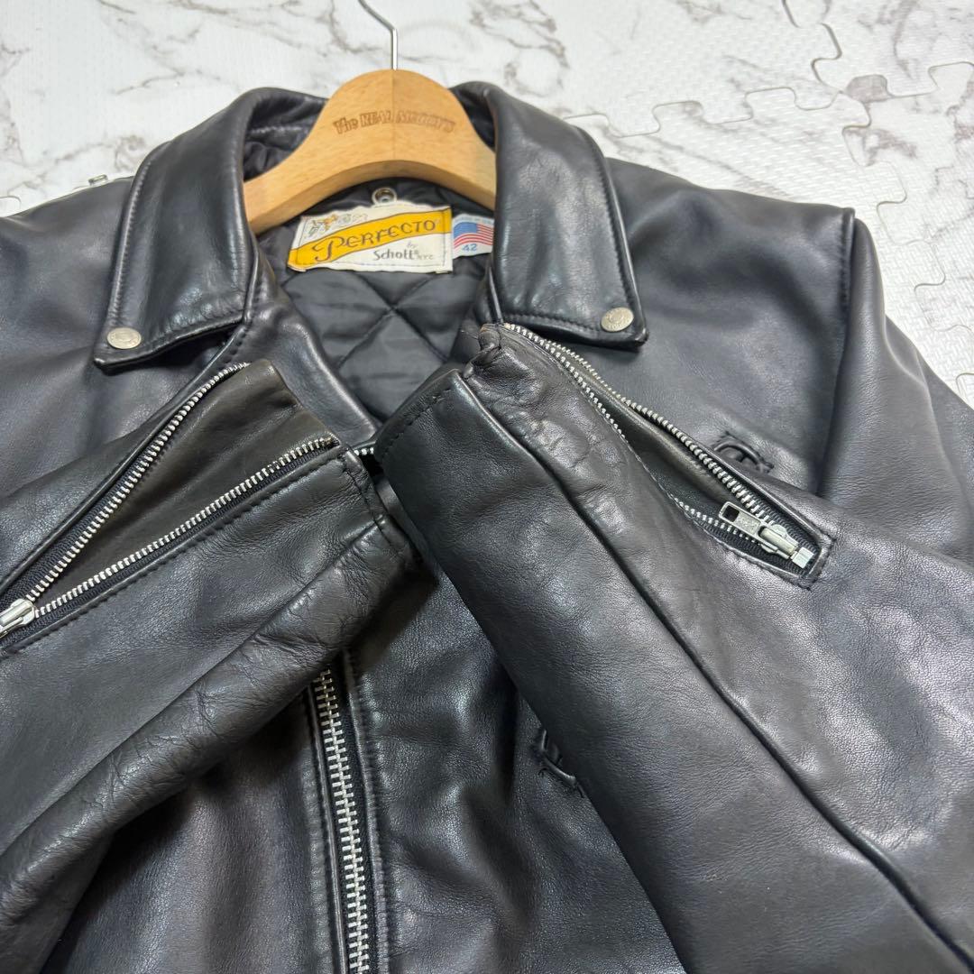 モ*ン様 奇跡の42size✨【米国製】schott ダブルライダース 618
