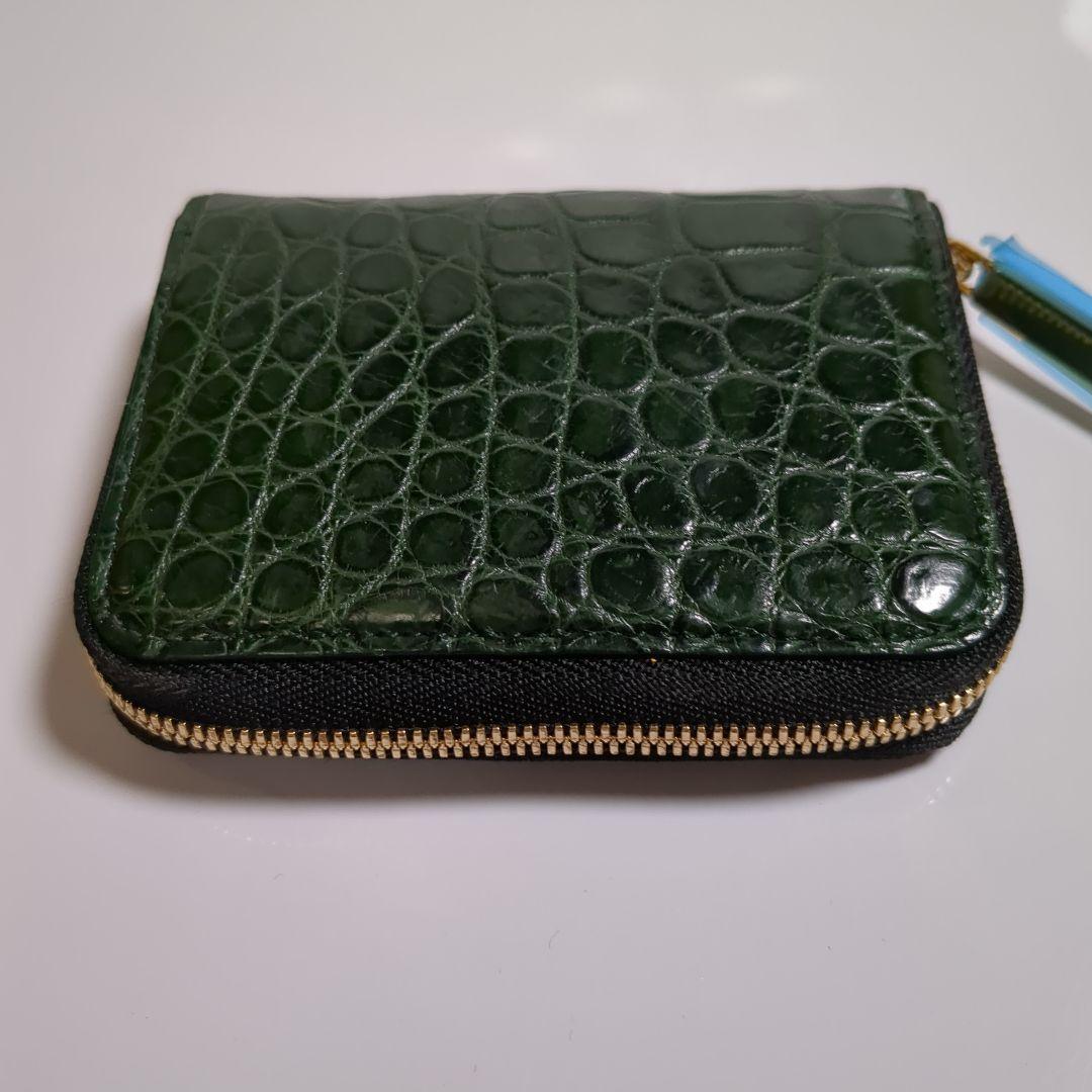 【美品】池田工芸創業80周年記念 ティラノ クロコダイル財布 王者の緑