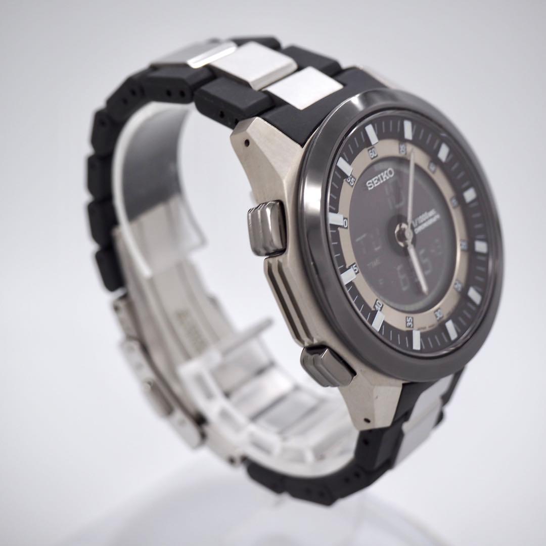 212 稼働【美品】SEIKO 時計　メンズ　イグニッション　アナデジ　チタン