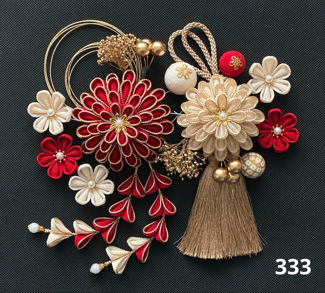 つまみ細工髪飾り つまみ細工 髪飾り 成人式 卒業式 七五三