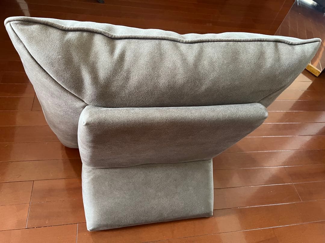 アルフレード 背当てクッション 座椅子 ヨーロピアングレー レザーテックス