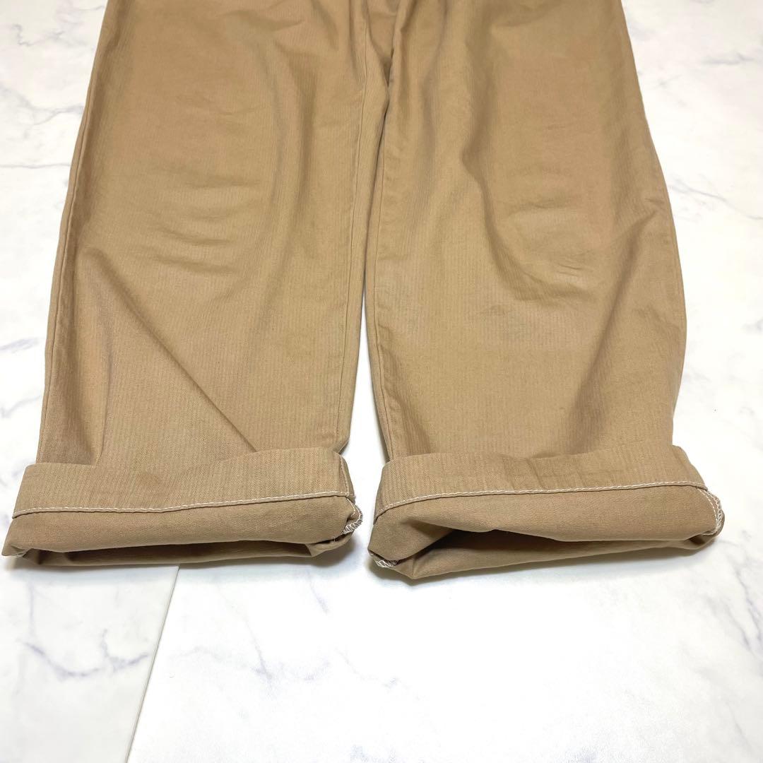 LOEWE ロエベ イタリア製 ベルト付 ハイウエスト ワイドチノ パンツ36