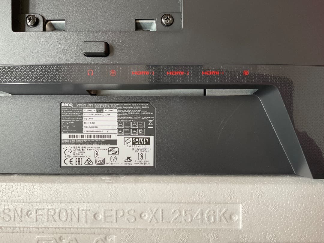 BenQ XL2546K 240Hz e-Sportsモニター　本体