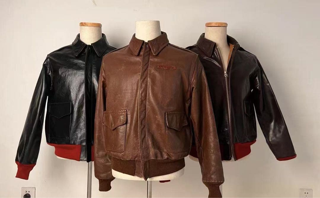 在庫処分　赤リブ　A−2 フライトジャケット　牛革 レザージャケット3XL（46