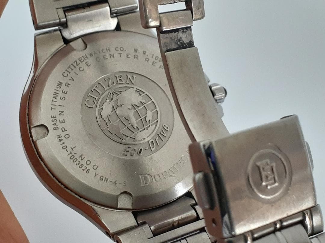 【高級・チタンモデル】CITIZEN エクシード エコ・ドライブ電波時計 稼働品