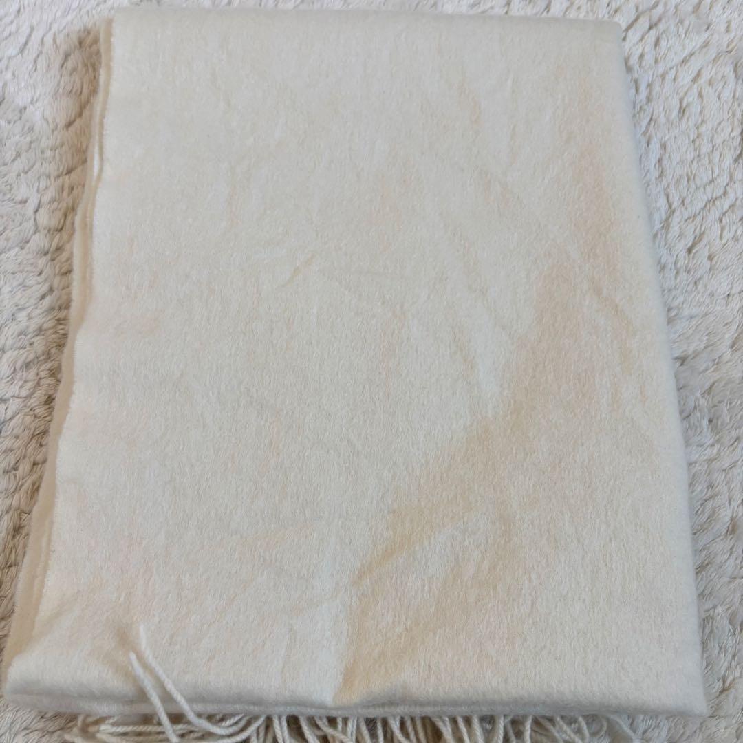 BARNEY'S NEW YORKカシミヤスカーフ Lサイズ アイボリー　現行品