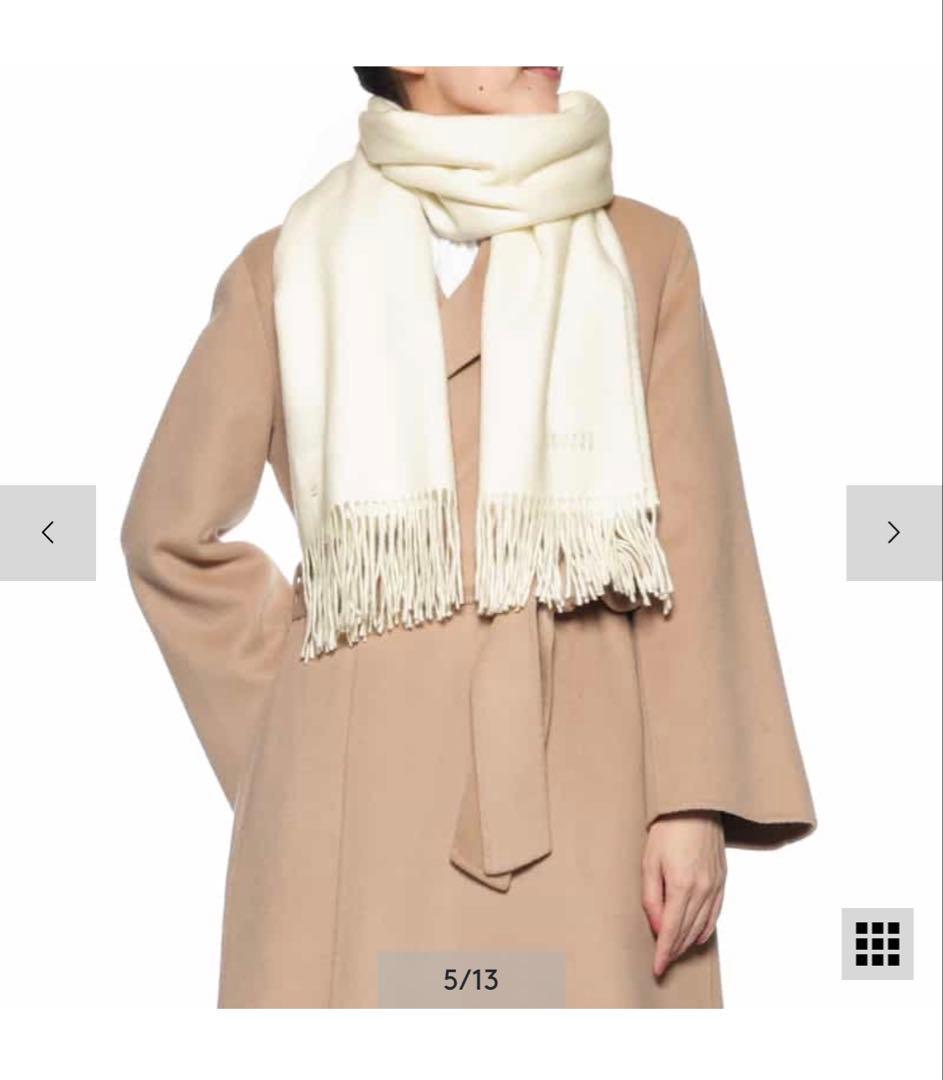 BARNEY'S NEW YORKカシミヤスカーフ Lサイズ アイボリー　現行品