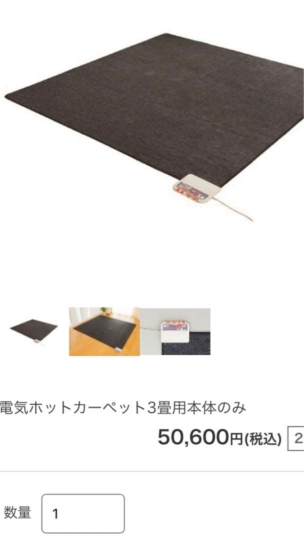 ゼンケン　ホットカーペット　3畳用　ZCB-30P