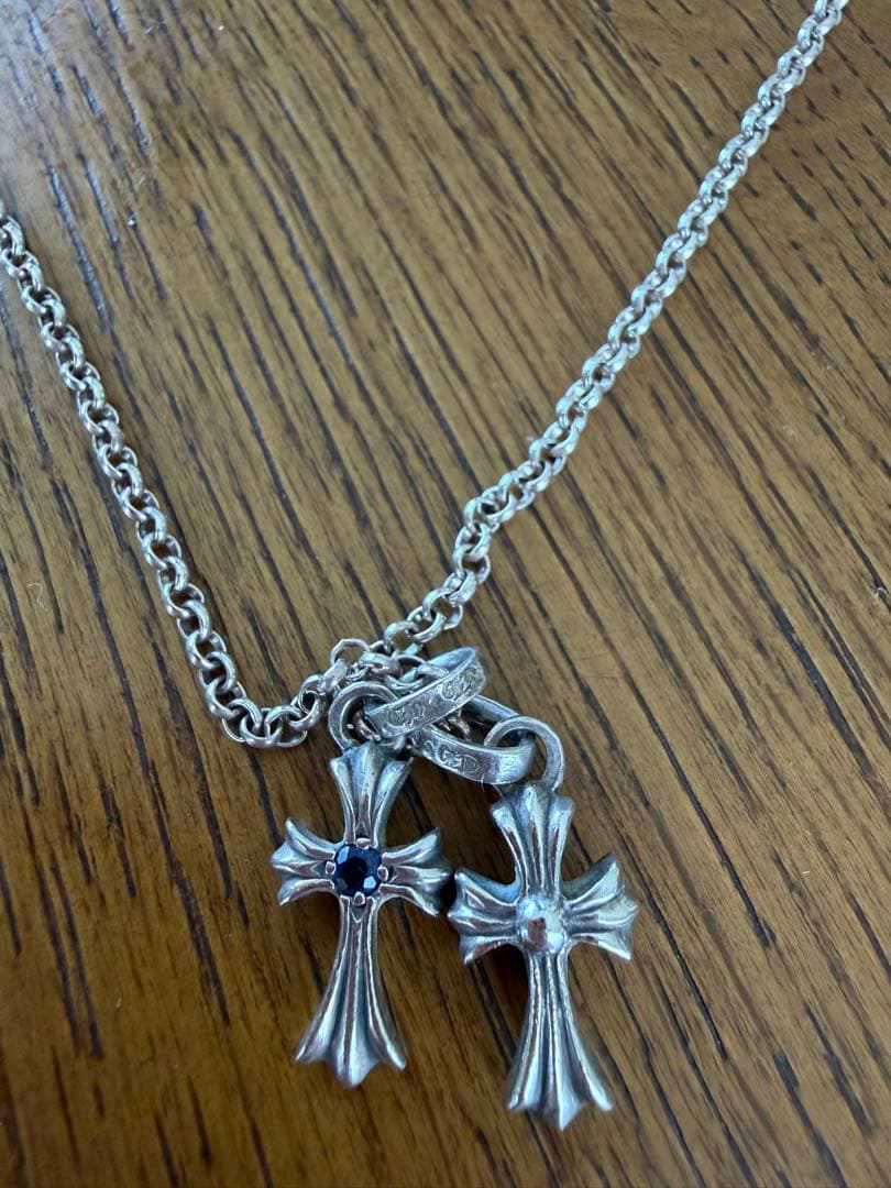 クロムハーツベビーファット+サファイヤ+ロールチェーン三点セット❗️証明書つき！