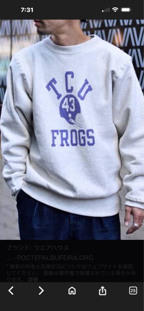 チ*プ様 WAREHOUSE lot483 TCU FROGS LARGE GR