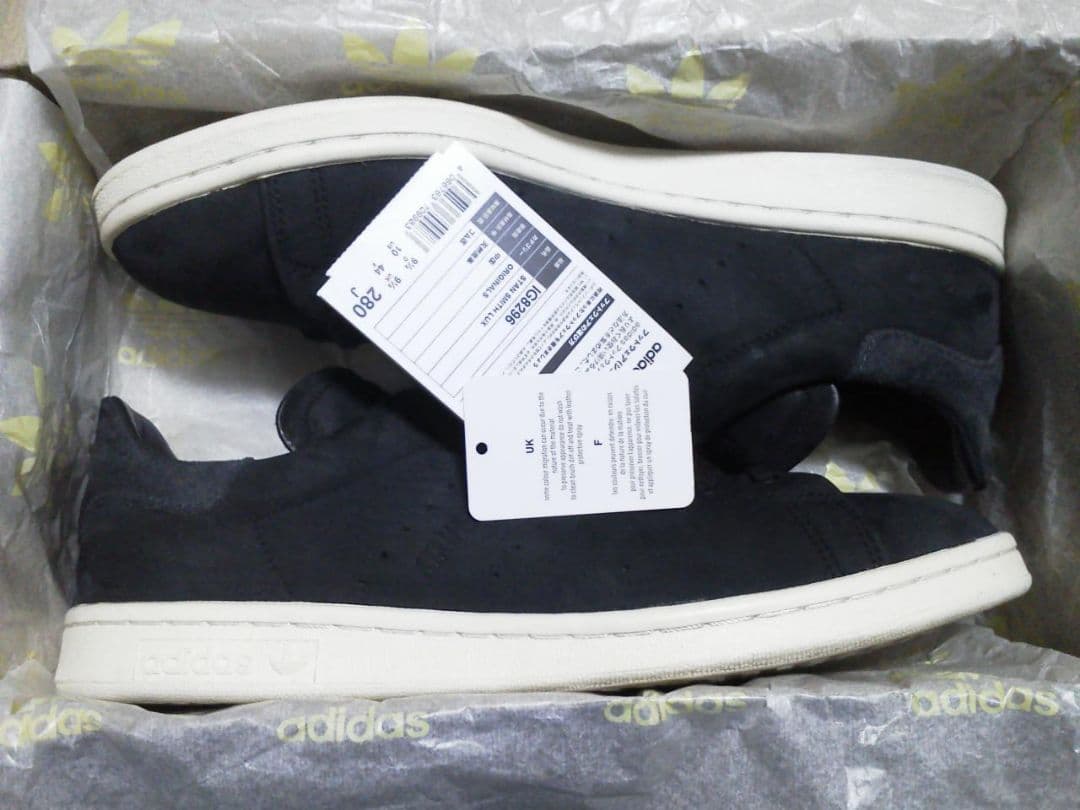 アディダス スタンスミス LUX 黒白 28cm 本革 天然皮革 レザー