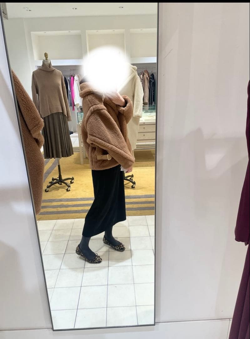 タイムセール中！Max Mara テディベア ショート丈コート- Camel