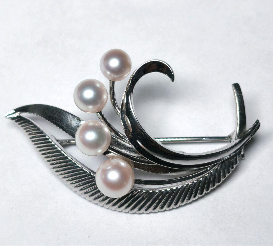 【美品 最高級!!】ミキモト ブローチ パール フォーマル 4珠 皇室御用達