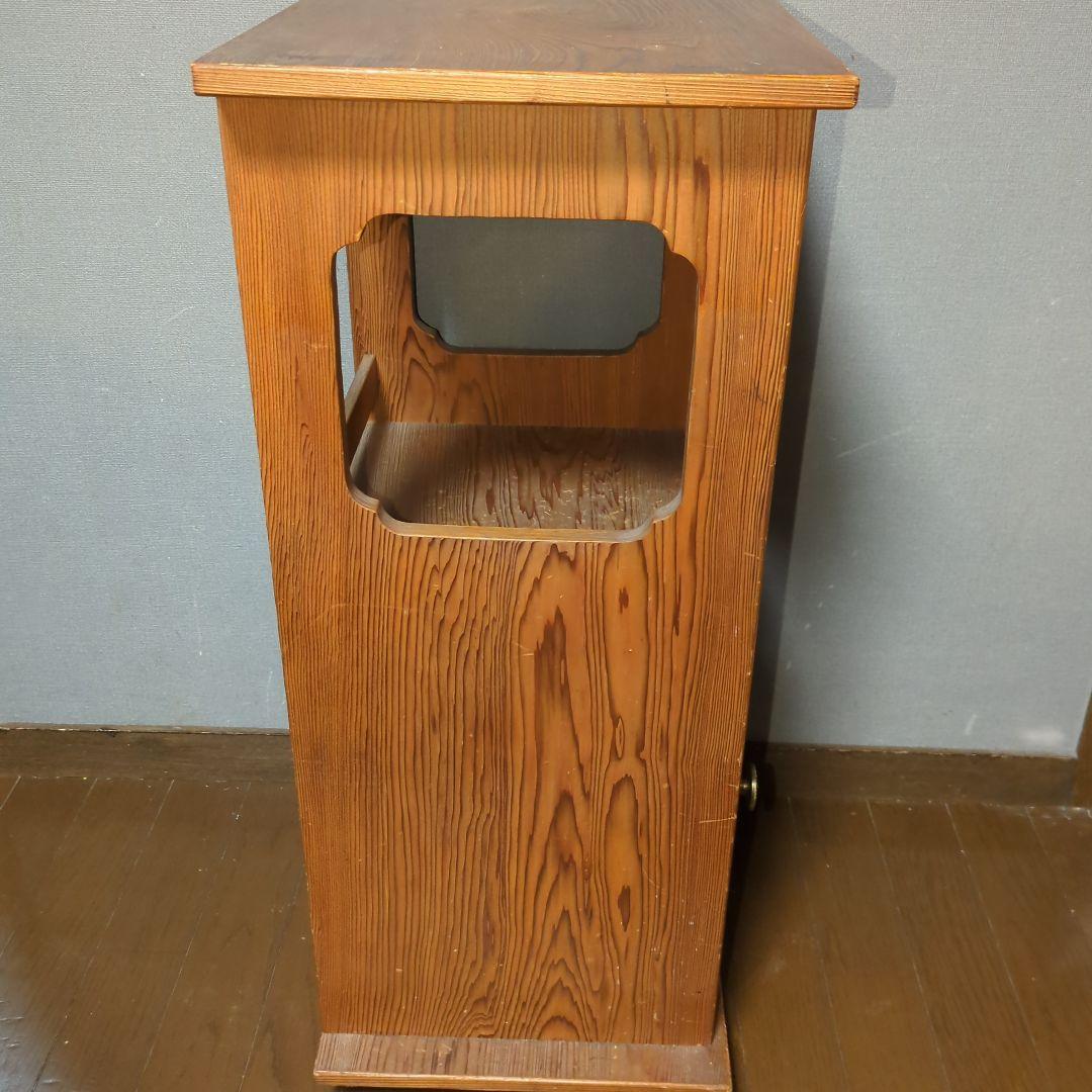 【昭和レトロ】天然木　屋久杉　木製電話台・ファックス台