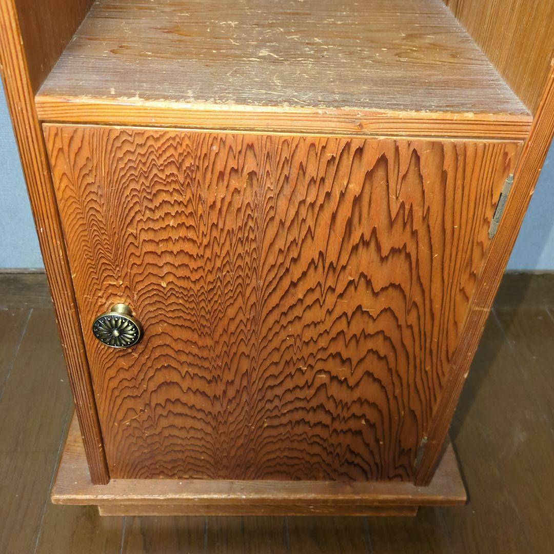 【昭和レトロ】天然木　屋久杉　木製電話台・ファックス台