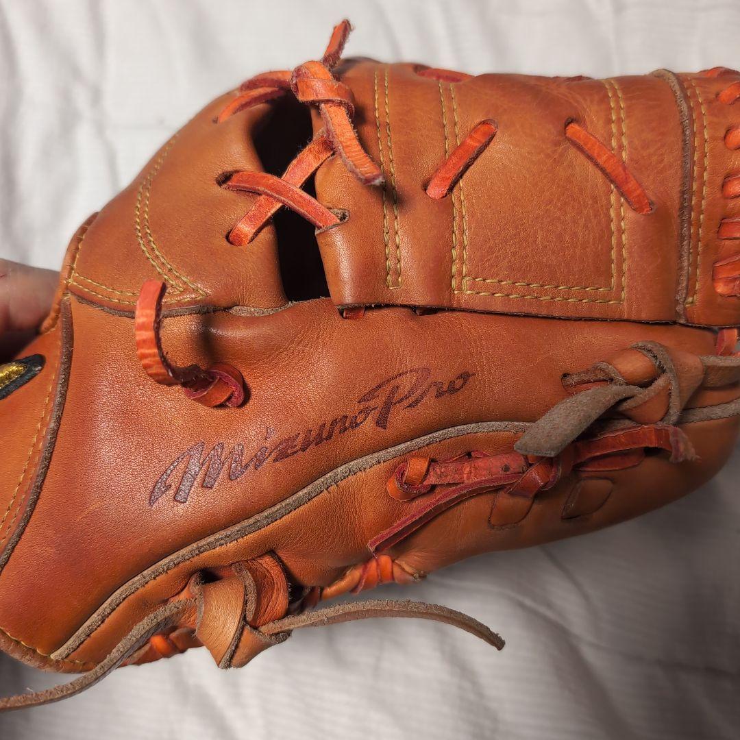 週末値下げMizuno Pro 硬式グローブ オレンジ　ミズノプロ内野