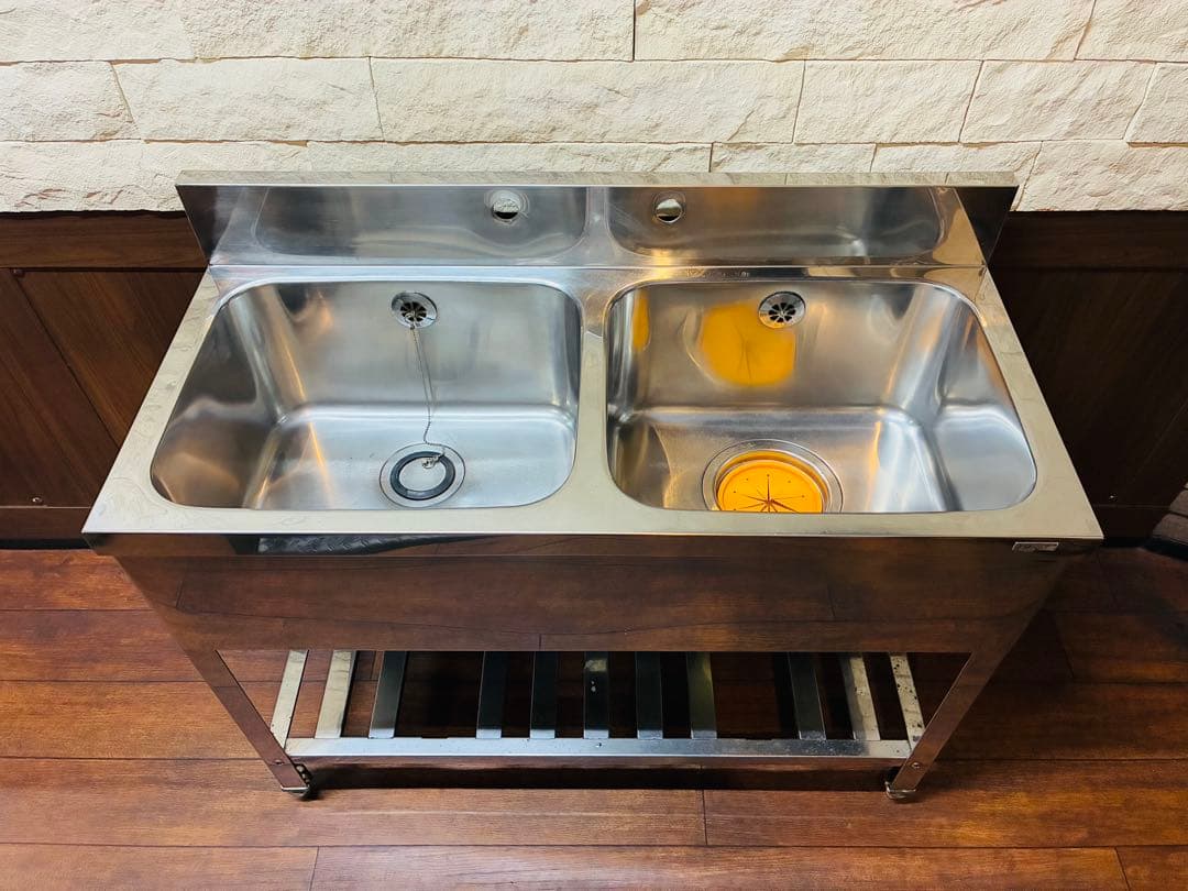 ★ 引取歓迎！クリナップ製 業務用 ステンレス二槽式シンク ★