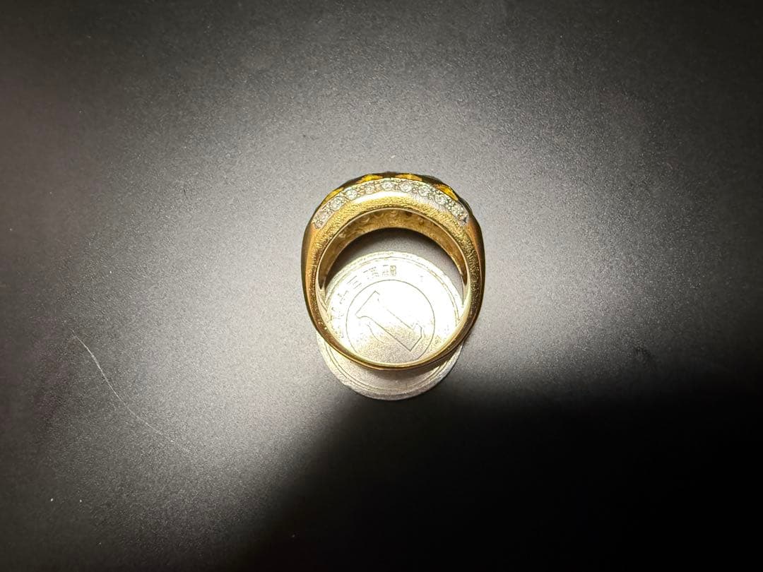 ゴールド リング 海外刻印？ 石付き / 素材 石 不明