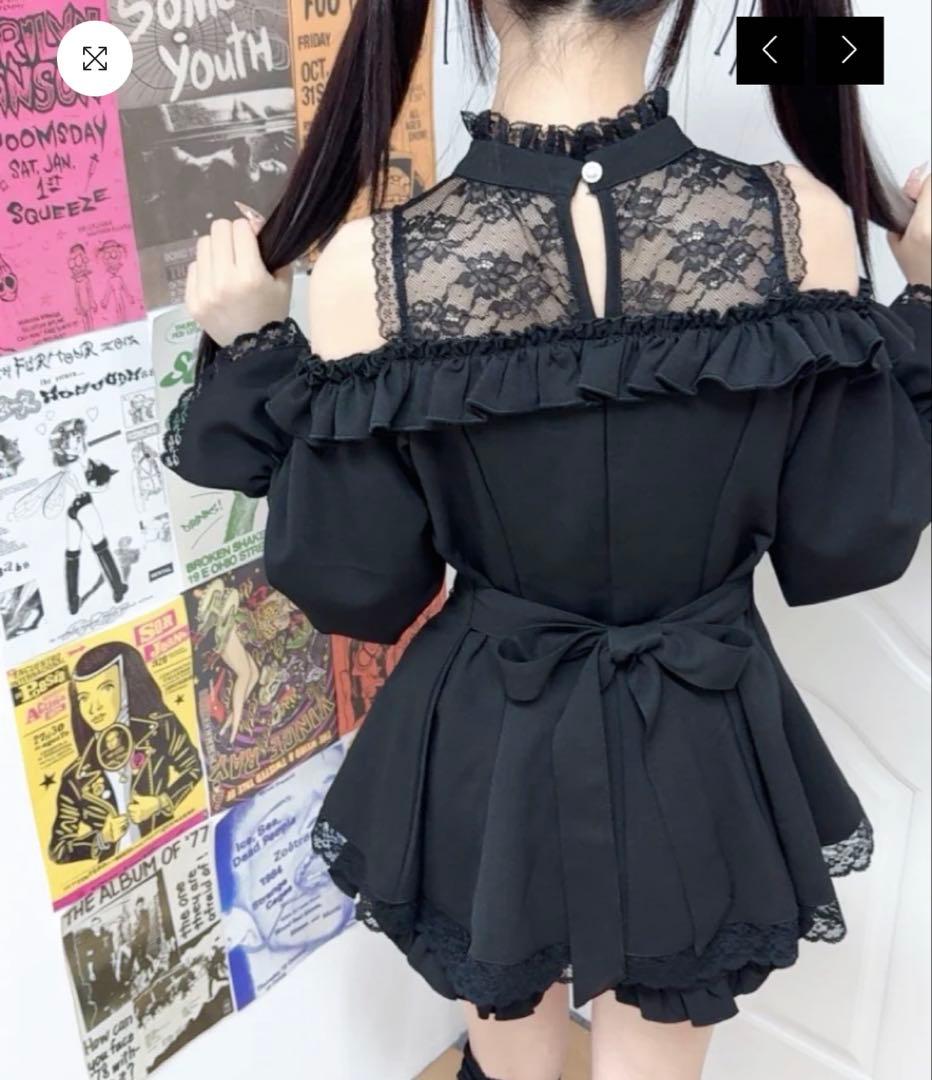 NoGenki ミニワンピ ブローチセットアップ 黒